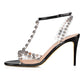 Ladies Metal Studded Large Size BuckleToe Slingback Stiletto Sandals