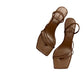 French Style Thin Strap Square Toe High Heels Flip Toe