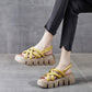 Women's Top Layer Leather Platform Sandals