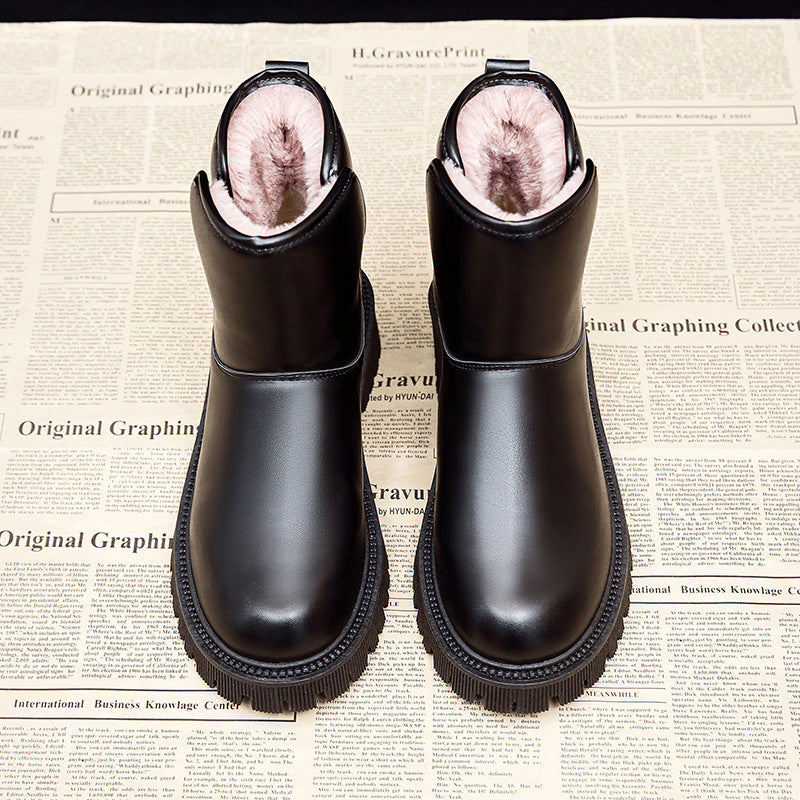 Fashion Retro Round Toe Martin Boots New Winter