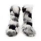 Women's Plush Snow Boots Plus Size Color Flat Women's Mid Boots - EnigmaParis