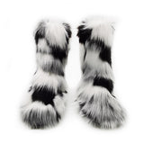 Women's Plush Snow Boots Plus Size Color Flat Women's Mid Boots - EnigmaParis