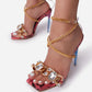 Women's New Square Head Snake Print Sandals