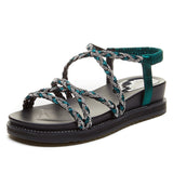 Rhinestone Strap Toe Sandals Women Summer New Style Korean Version