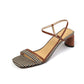 Stylish Square Toe Peep-toe Sandals
