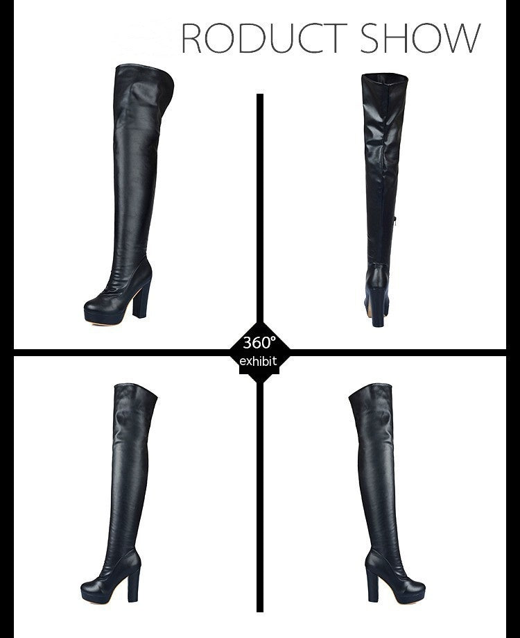 Women's Over-the-Knee Knight Boots - Elastic Force Show Legs.