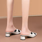 Square Head Half Drag Thick Heel Baotou Sandals For Women