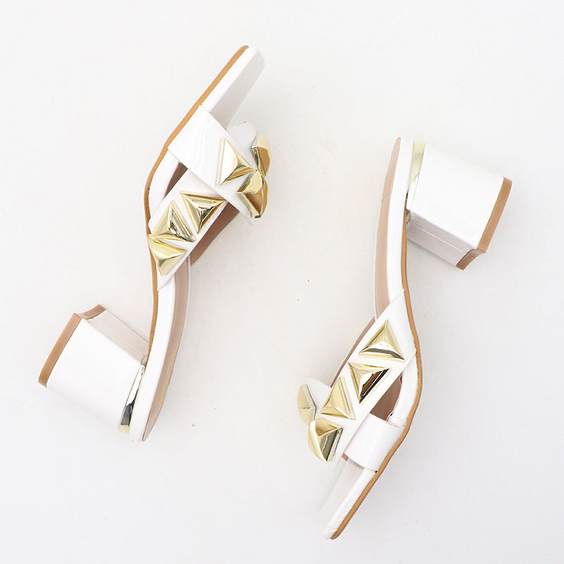 Chunky Heel Sandals: Simple & Stylish | Open Toe, Square Head Design, Outdoor Sandals - EnigmaParis