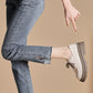 Women's Deep Cut Thick Heel Shoes - Fashionable and Comfortable Footwear - EnigmaParis