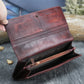 Top Layer Women's Butterfly Leather Long Wallet
