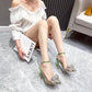 Women's Fashion 9cm Stiletto Rhinestone Pointed Sandals