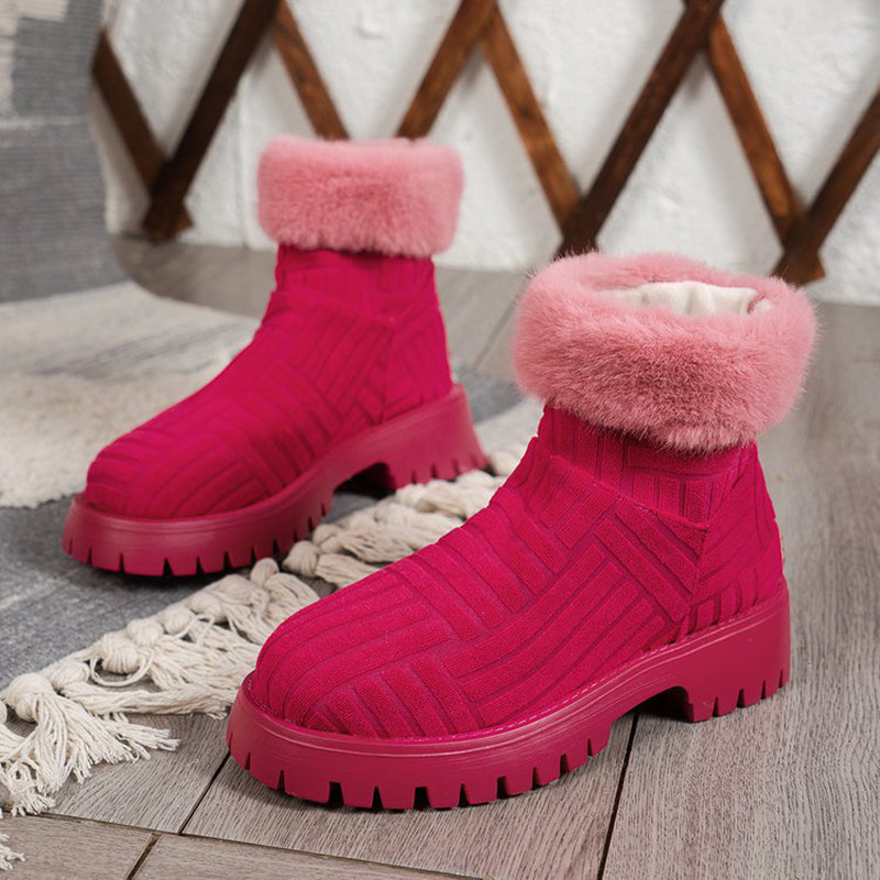 Winter Ankle Boots Fashoin Thick-soled Thickened Snow Boots For Women Plush Shoes - EnigmaParis