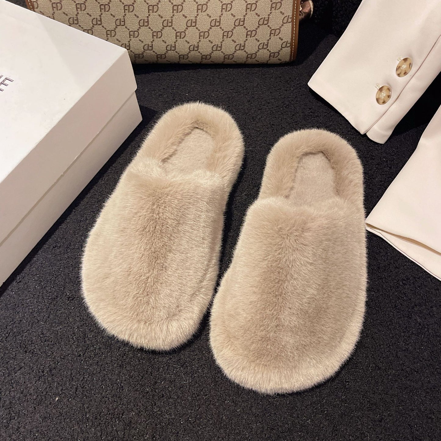 Women's Fashion All-matching Fluffy Slippers - EnigmaParis