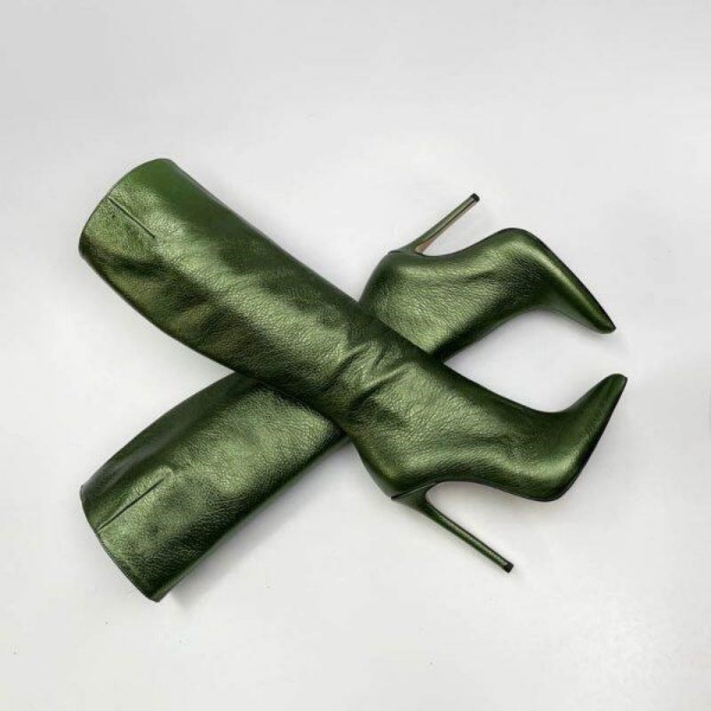 Pointed Toe Stiletto Heel High Leg Boot Foreign Trade Women's Boots - EnigmaParis
