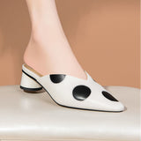 Square Head Half Drag Thick Heel Baotou Sandals For Women