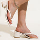 Spring And Summer Stylish Herringbone Square Toe Chunky Heel Sandals: High Heel, Open Toe, Casual Fashion - EnigmaParis