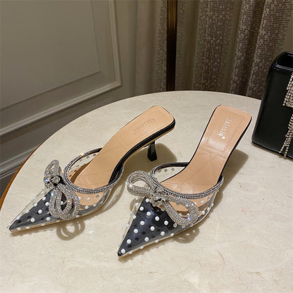Transparent Crystal Shoes Women's Fashion Rhinestone Design Sense Sandals And Slippers