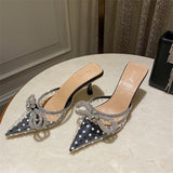 Transparent Crystal Shoes Women's Fashion Rhinestone Design Sense Sandals And Slippers