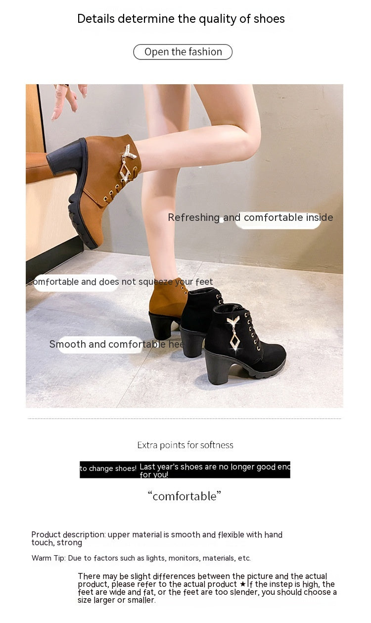 Rubber New Personalized Versatile High Heel Boots.