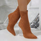 New Crystal Heel Boots Fashion High-heeled Party Shoes For Women Elastic Mid-calf Slim-foot Boots Autumn And Winter - EnigmaParis