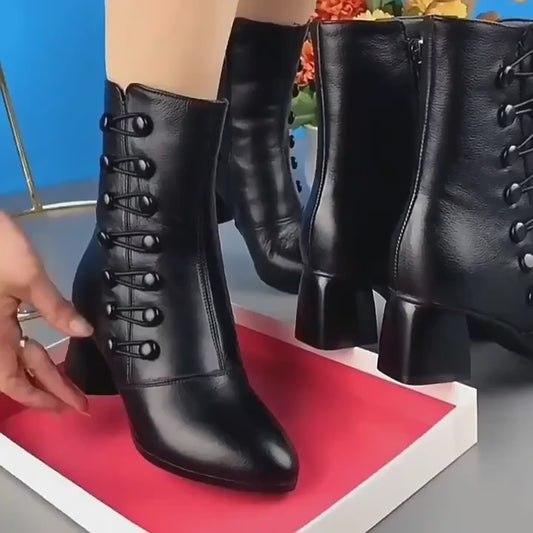 Brand Women Boots Chunky Chelsea High Boots Women 2024 New High Heels Shoes designer Sexy Women Ankle Boots Big Size botas mujer